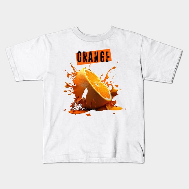 Smashed Orange: A Burst of Empty Rhetoric Kids T-Shirt by Puff Sumo